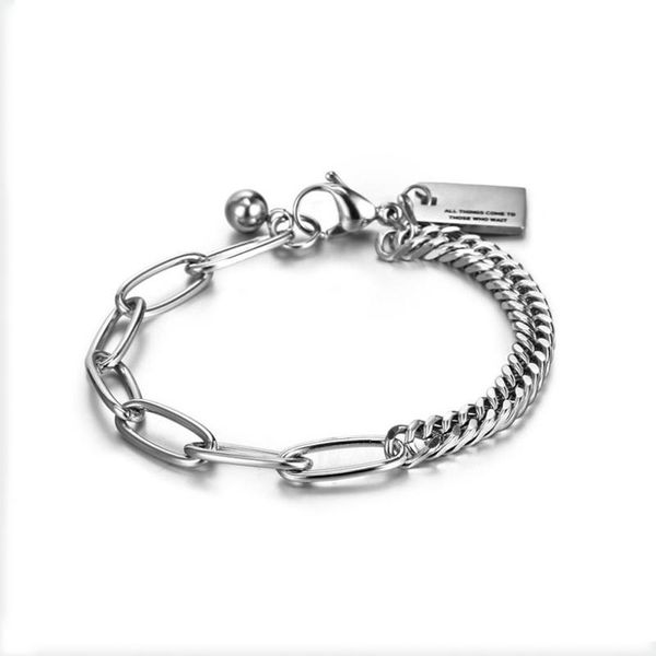 link, chain luxury engraved letter shaped charm bracelet men stainless steel geometry double link adjustable bracelets couple jewelry gift, Black
link, chain luxury engraved letter shaped charm bracelet men stainless steel geometry double link adjustable bracelets couple jewelry gift, Black