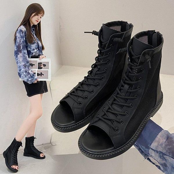 boots breathable net shoes women's 2021 summer high-lace-up hollow mesh fish mouth open toe casual roman flat cool, Black
boots breathable net shoes women's 2021 summer high-lace-up hollow mesh fish mouth open toe casual roman flat cool, Black