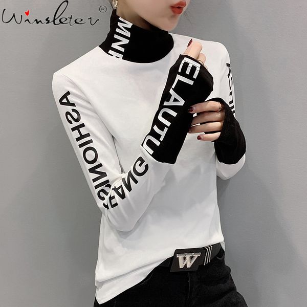 fall winter european clothes tshirt chic patchwork letter thick broshed long sleeve brushed cotton ropa mujer tees t00514a 210302, White
fall winter european clothes tshirt chic patchwork letter thick broshed long sleeve brushed cotton ropa mujer tees t00514a 210302, White