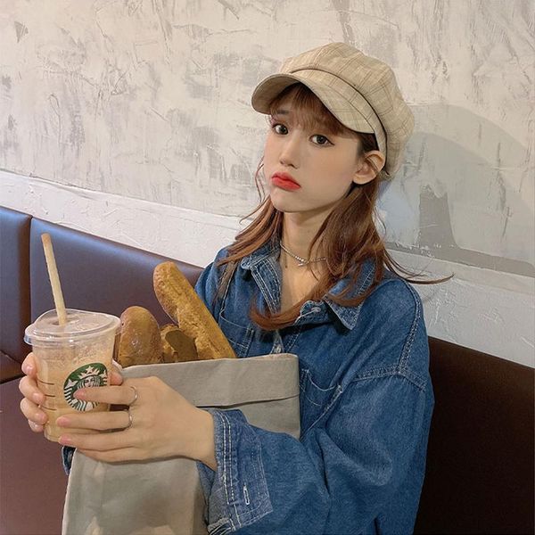 stingy brim hats foux sboy caps women summer autumn spring plaid thin adjustable rope octagonal baker boy painter hat 2021 fashion korea, Blue;gray
stingy brim hats foux sboy caps women summer autumn spring plaid thin adjustable rope octagonal baker boy painter hat 2021 fashion korea, Blue;gray
