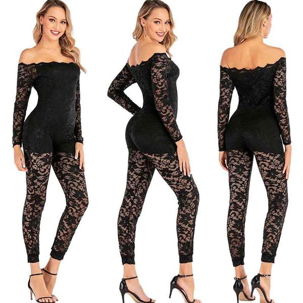 women's jumpsuits & rompers women black lace off shoulder long sleeve jumpsuit elegant party wear strapless casual high waist bodycon, Black;white
women's jumpsuits & rompers women black lace off shoulder long sleeve jumpsuit elegant party wear strapless casual high waist bodycon, Black;white