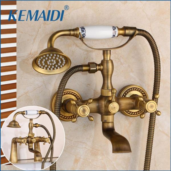 kemaidi bathroom bath wall mounted hand held antique brass shower head kit shower faucet sets telephone style two choice
kemaidi bathroom bath wall mounted hand held antique brass shower head kit shower faucet sets telephone style two choice