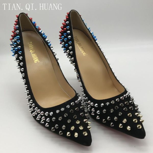 dress shoes 2021 arrival genuine leather colorful rivet fashion high heels styles suede pumps women sexy, Black
dress shoes 2021 arrival genuine leather colorful rivet fashion high heels styles suede pumps women sexy, Black