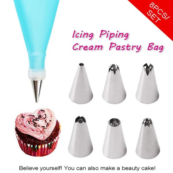 cake tools drop 8 pcs/set icing piping cream pastry bag silicone stainless steel 6 nozzle diy decorating tips set
cake tools drop 8 pcs/set icing piping cream pastry bag silicone stainless steel 6 nozzle diy decorating tips set