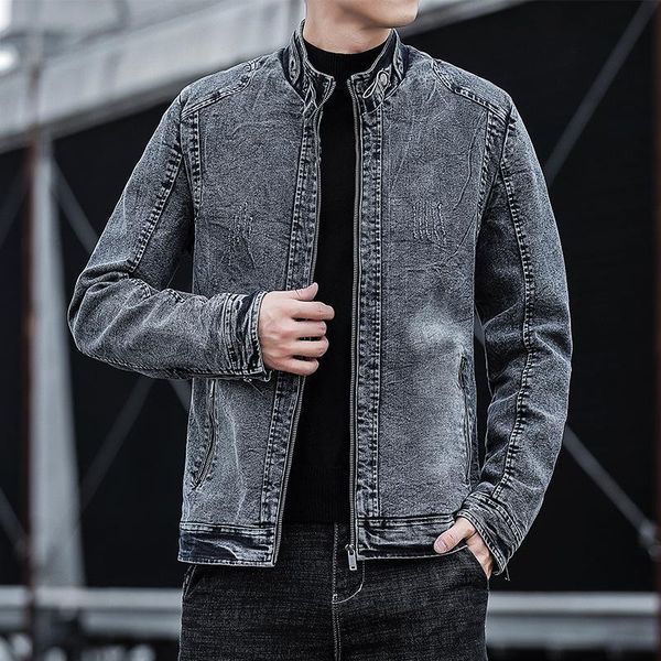 men's jackets 2022 stand collar casual denim jacket youth autumn and winter distressed fashion, Black;brown
men's jackets 2022 stand collar casual denim jacket youth autumn and winter distressed fashion, Black;brown