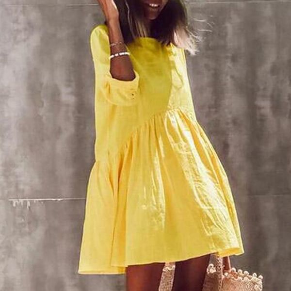 summer women casual solid color half sleeve o neck loose leisure party beach leisure mini line dress, Black;gray
summer women casual solid color half sleeve o neck loose leisure party beach leisure mini line dress, Black;gray