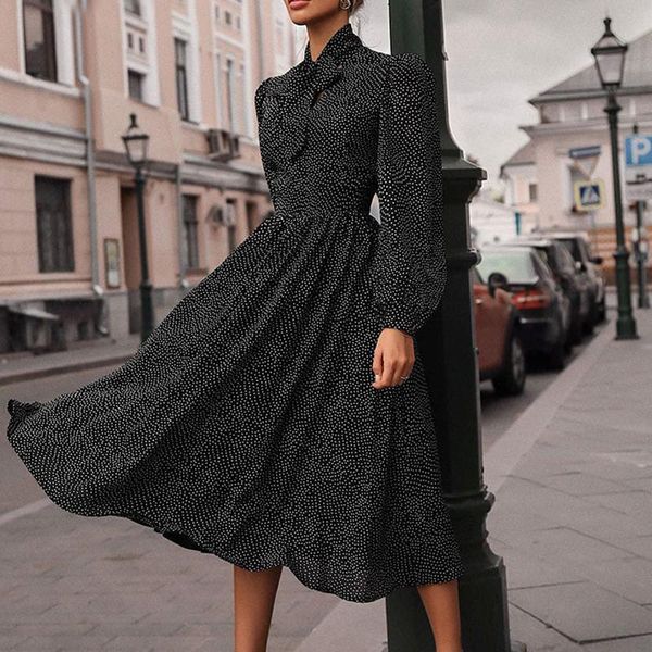 casual dresses autumn vintage black retro dress for women 2021 bow tie collar women's long sleeve polka dot vestidos clothing, Black;gray
casual dresses autumn vintage black retro dress for women 2021 bow tie collar women's long sleeve polka dot vestidos clothing, Black;gray