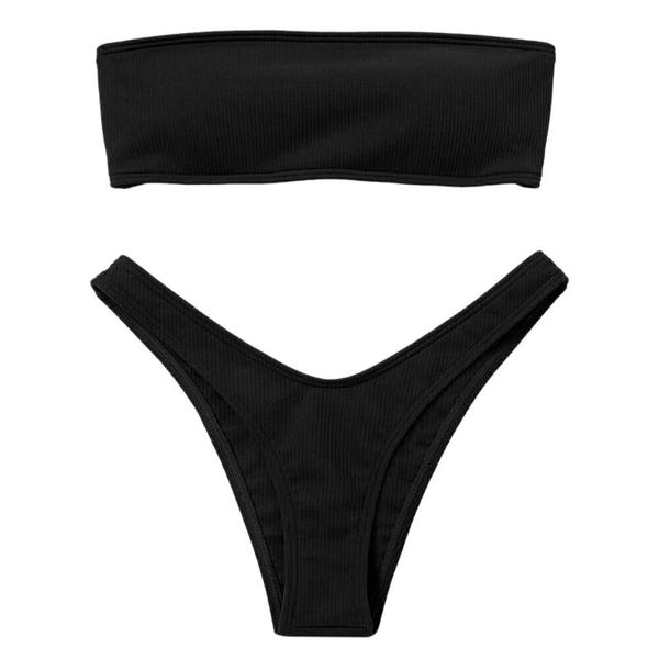2021 summer new strapless backless padded lace-up solid color low waist women bikini set
2021 summer new strapless backless padded lace-up solid color low waist women bikini set