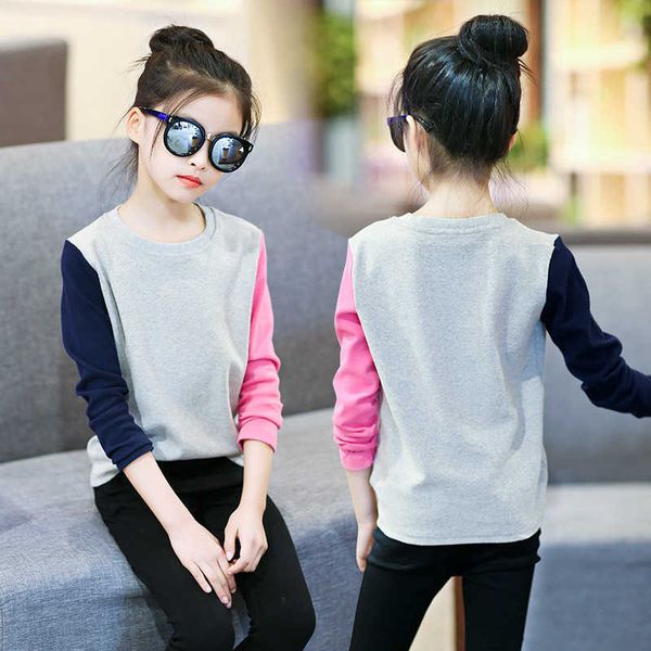spring girls long sleeve t-shirts 2018 autumn children t shirts patchwork kids teenage clothes 6 8 10 12 13 years big girls y0914, Blue 
spring girls long sleeve t-shirts 2018 autumn children t shirts patchwork kids teenage clothes 6 8 10 12 13 years big girls y0914, Blue