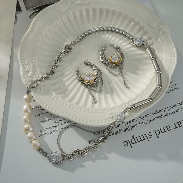 chains natural pearl necklace female zircon fashion wild niche design high-end hip-hop clavicle chain banquet party for women, Silver
chains natural pearl necklace female zircon fashion wild niche design high-end hip-hop clavicle chain banquet party for women, Silver