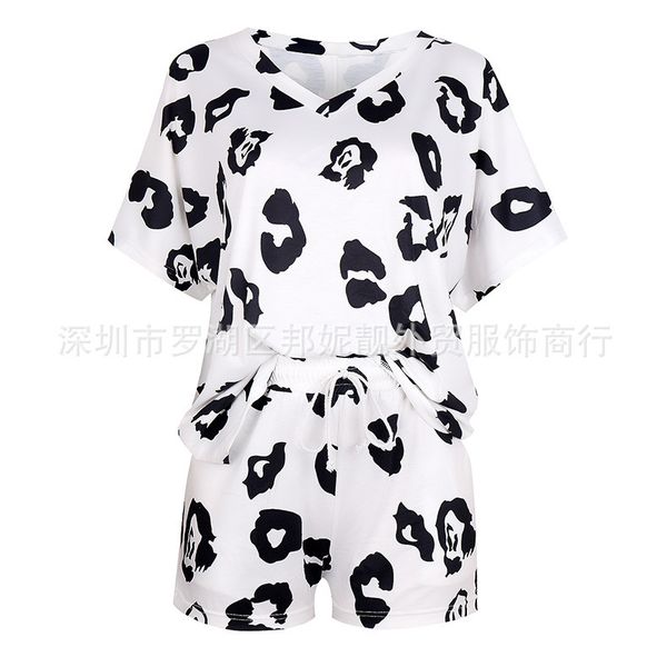 wear new women's casual pajamas set printed home in autumn 2020, Black;white
wear new women's casual pajamas set printed home in autumn 2020, Black;white