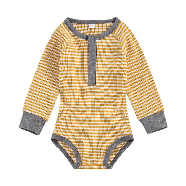 rompers fashionable baby stripe bodysuit born infant girls long sleeve round buttoned collar playsuit for spring autumn 0-18months, Blue
rompers fashionable baby stripe bodysuit born infant girls long sleeve round buttoned collar playsuit for spring autumn 0-18months, Blue