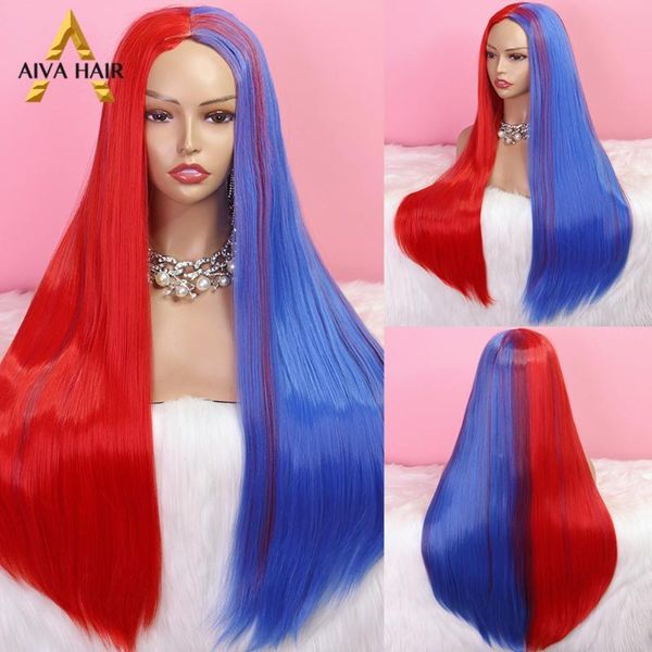 synthetic wigs aiva hair long straight wig high temperature fiber half red blue non-lace blonde grey cosplay for black women
synthetic wigs aiva hair long straight wig high temperature fiber half red blue non-lace blonde grey cosplay for black women