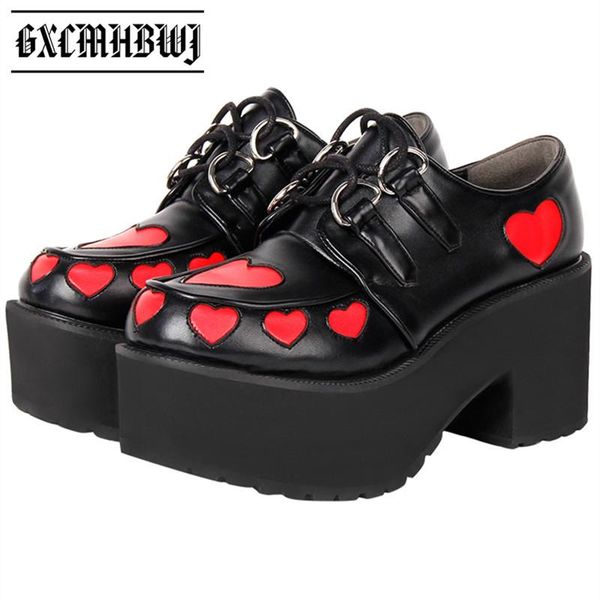 dress shoes gxcmhbwj est mori girl lolita cosplay punk lovely heart round toe lace up thick bottom high heels platform lady pumps, Black
dress shoes gxcmhbwj est mori girl lolita cosplay punk lovely heart round toe lace up thick bottom high heels platform lady pumps, Black