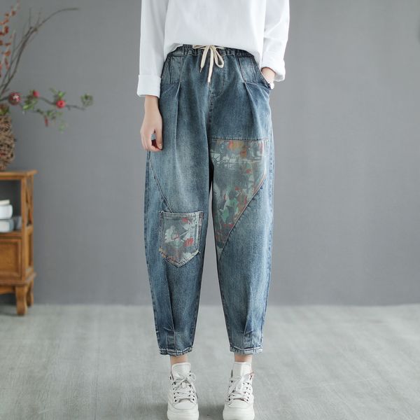 2021 new women spring fall fashion patchwork vintage ankle length female casual high elastic waist streetwear retro trousers 3rns, Blue
2021 new women spring fall fashion patchwork vintage ankle length female casual high elastic waist streetwear retro trousers 3rns, Blue