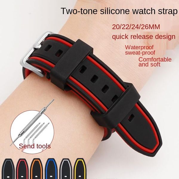 watch bands silicone rubber sports waterproof band chain men and women 20/24/22mm accessories for, Black;brown
watch bands silicone rubber sports waterproof band chain men and women 20/24/22mm accessories for, Black;brown