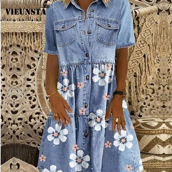 casual dresses women elegant turn-down collar denim dress spring floral print button shirt summer short sleeve a-line party vestido, Black;gray
casual dresses women elegant turn-down collar denim dress spring floral print button shirt summer short sleeve a-line party vestido, Black;gray