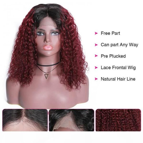 color wine red color short 13x4 lace front human hair curly bob 150 preplucked human hair series, Black;brown
color wine red color short 13x4 lace front human hair curly bob 150 preplucked human hair series, Black;brown