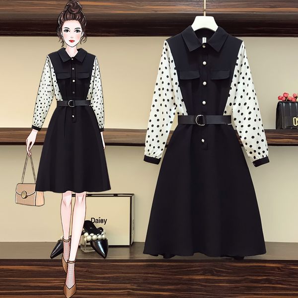 woman plus size smart black office party polka dot houndstoo shreds long sleeve 2021 new autumn dress cloth with belt b5s3, White
woman plus size smart black office party polka dot houndstoo shreds long sleeve 2021 new autumn dress cloth with belt b5s3, White