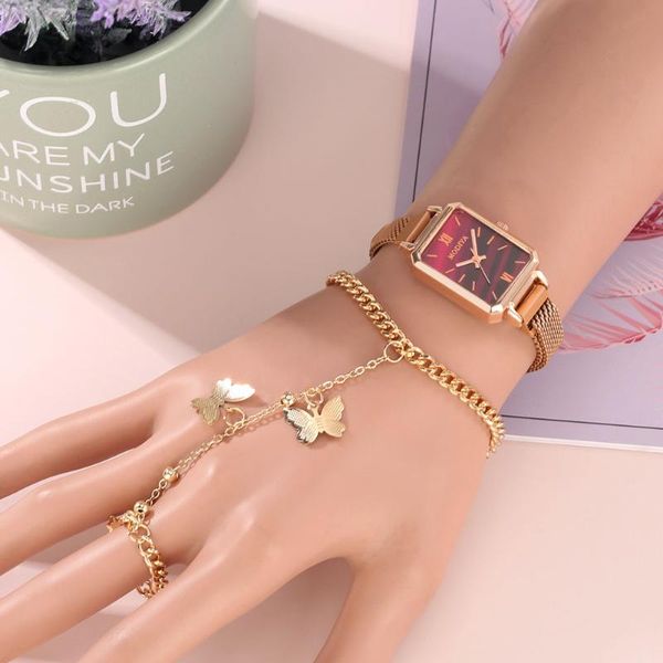 wristwatches keller & weber 2pcs set clock gifts with box women exquisite butterfly bracelet quartz square watch mesh strap birthday gift, Slivery;brown
wristwatches keller & weber 2pcs set clock gifts with box women exquisite butterfly bracelet quartz square watch mesh strap birthday gift, Slivery;brown