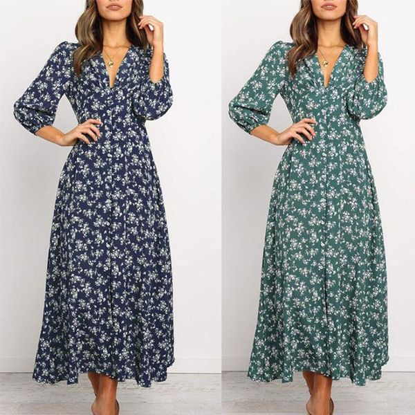 casual dresses elegant lady vestidos autumn winter long sleeve v-neck printed dress boho floral maxi women split, Black;gray
casual dresses elegant lady vestidos autumn winter long sleeve v-neck printed dress boho floral maxi women split, Black;gray