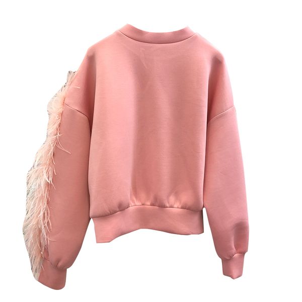casual patchwork feather sweatshirt for women o neck long sleeve pink sweatshirts female 2021 fashion new autumn, Black
casual patchwork feather sweatshirt for women o neck long sleeve pink sweatshirts female 2021 fashion new autumn, Black