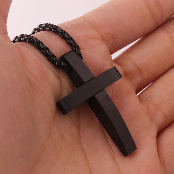 pendant necklaces rock men's simple cool design cross necklace jewelry with box chain accessories christmas gift, Silver
pendant necklaces rock men's simple cool design cross necklace jewelry with box chain accessories christmas gift, Silver