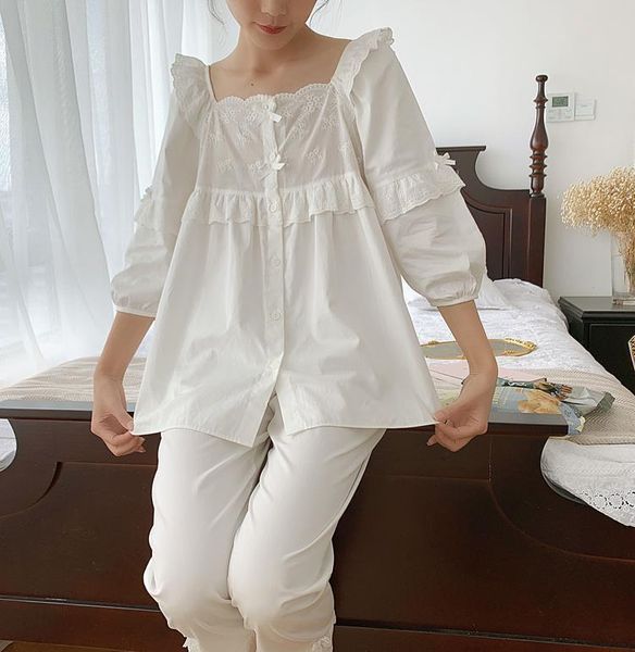 women's lolita square collar pajama set.ruffles embroidered +long pants.vintage pyjamas set.victorian sleepwear loungewear, Black;red
women's lolita square collar pajama set.ruffles embroidered +long pants.vintage pyjamas set.victorian sleepwear loungewear, Black;red