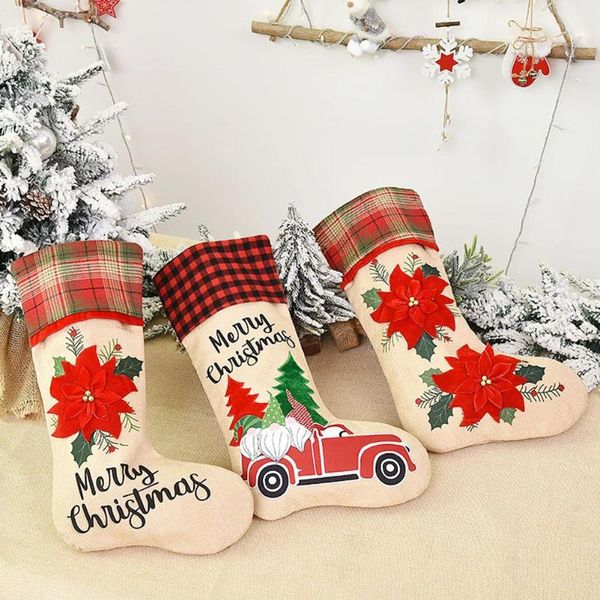 christmas decorations 2021 stocking linen machine embroidered red flower creative cartoon car old man 46x26cm
christmas decorations 2021 stocking linen machine embroidered red flower creative cartoon car old man 46x26cm
