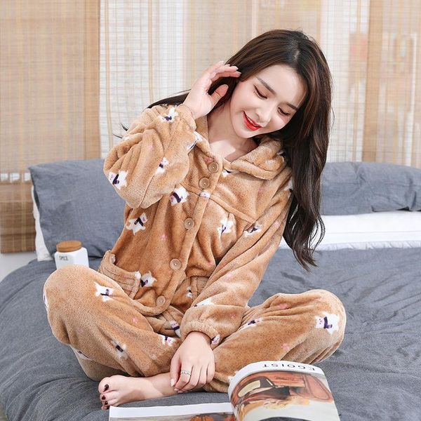 thick flannel winter women pajamas set flower long sleeve sleepwear warm casual homewear female pyjamas pijama, Black;red
thick flannel winter women pajamas set flower long sleeve sleepwear warm casual homewear female pyjamas pijama, Black;red