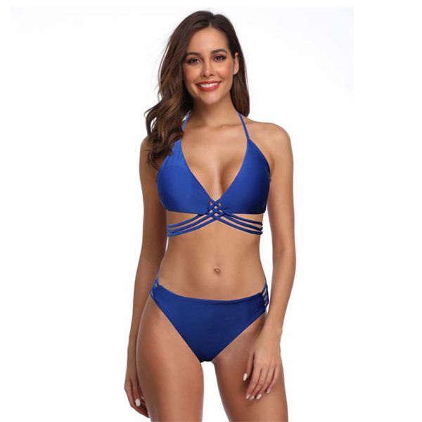 bikini 2020 swimwear women swimsuit bikinis set biquini swimm suit fashion hanging neck multi rope cross lace up chest pad, Black
bikini 2020 swimwear women swimsuit bikinis set biquini swimm suit fashion hanging neck multi rope cross lace up chest pad, Black