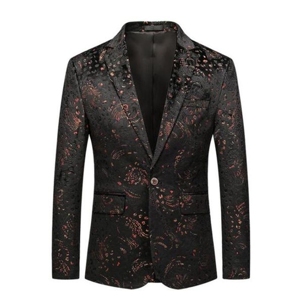 men's suits & blazers suit european and american urban style business casual printed single jacket ternos masculino italiano, White;black
men's suits & blazers suit european and american urban style business casual printed single jacket ternos masculino italiano, White;black