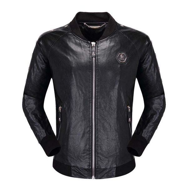 fashional design men's leather jacket with rivet zipper motorcycle coat leather coat jacket, Black
fashional design men's leather jacket with rivet zipper motorcycle coat leather coat jacket, Black