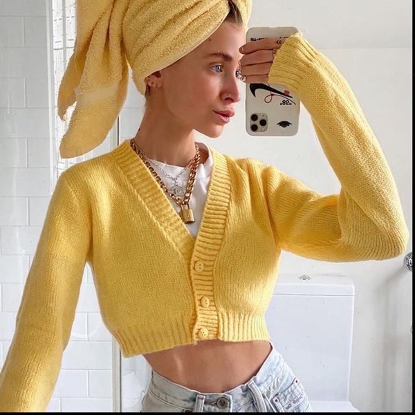 yellow sweet knitted cardigan sweater women button v neck long sleeve autumn winter sweater korean fashion y2k knitwear, White;black
yellow sweet knitted cardigan sweater women button v neck long sleeve autumn winter sweater korean fashion y2k knitwear, White;black