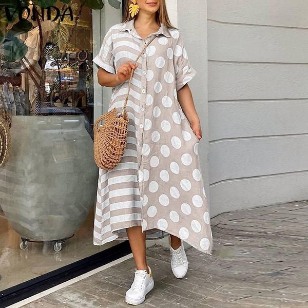 party dresses long maxi dress vonda women 2021 casual shorts sleeve lapel collar button up vintage printed pleated robe asymmetric hem vesti, White;black
party dresses long maxi dress vonda women 2021 casual shorts sleeve lapel collar button up vintage printed pleated robe asymmetric hem vesti, White;black