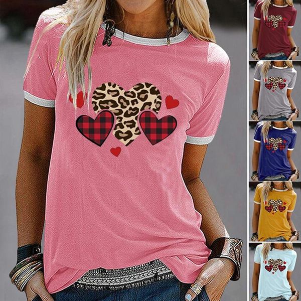 women's t-shirt kf-women's fashion casual color matching love letter printing short-sleeved top, White
women's t-shirt kf-women's fashion casual color matching love letter printing short-sleeved top, White