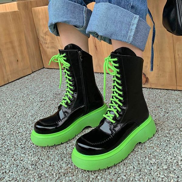 boots cross-tied women mid-calf cow leather ladies thick green sole boot autumn winter side zipper chunky heel shoes, Black
boots cross-tied women mid-calf cow leather ladies thick green sole boot autumn winter side zipper chunky heel shoes, Black
