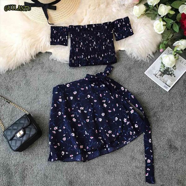 two piece set women tracksuits summer crop and mini skirt off shoulder elastic print floral festival short matching, Gray
two piece set women tracksuits summer crop and mini skirt off shoulder elastic print floral festival short matching, Gray