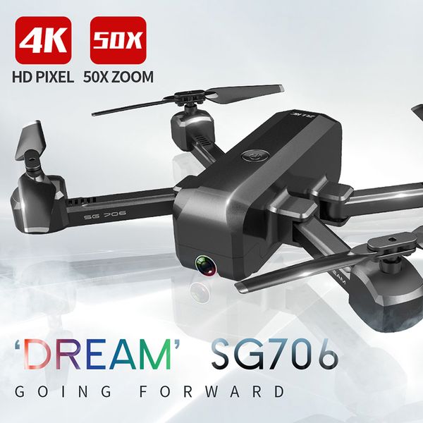 SG706 RC Drone 4K HD Dual Camera 50X Times Zoom WIFI FPV Foldable Quadcopter Helicopter Professional Drones Stable Height
SG706 RC Drone 4K HD Dual Camera 50X Times Zoom WIFI FPV Foldable Quadcopter Helicopter Professional Drones Stable Height