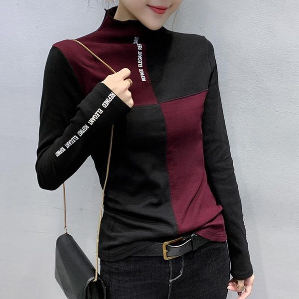 women's t-shirt 2021 women spring/autumn slim patchwork bottoming long sleeve casual korean minimalist triko tees sanded, White
women's t-shirt 2021 women spring/autumn slim patchwork bottoming long sleeve casual korean minimalist triko tees sanded, White