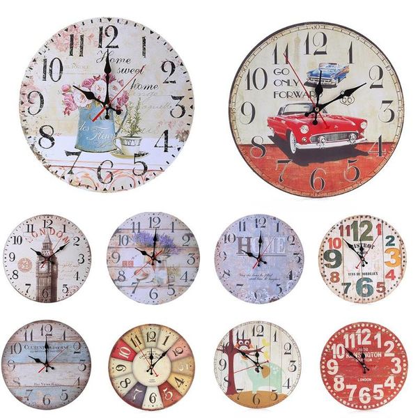 wall clocks 30cm retro european wooden round bedroom living room digital dial mute clock home decoration
wall clocks 30cm retro european wooden round bedroom living room digital dial mute clock home decoration
