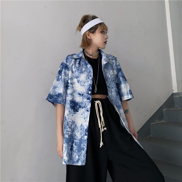 women's blouses & shirts lychee girls fashion women tie dye blue blouse summer short sleeve female casual print stylish loose, White
women's blouses & shirts lychee girls fashion women tie dye blue blouse summer short sleeve female casual print stylish loose, White