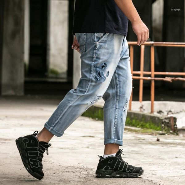 port& plus size stretch jeans men ripped loose streetwear hip hop pants denim casual sweatpants ankle length trousers1, Blue
port& plus size stretch jeans men ripped loose streetwear hip hop pants denim casual sweatpants ankle length trousers1, Blue