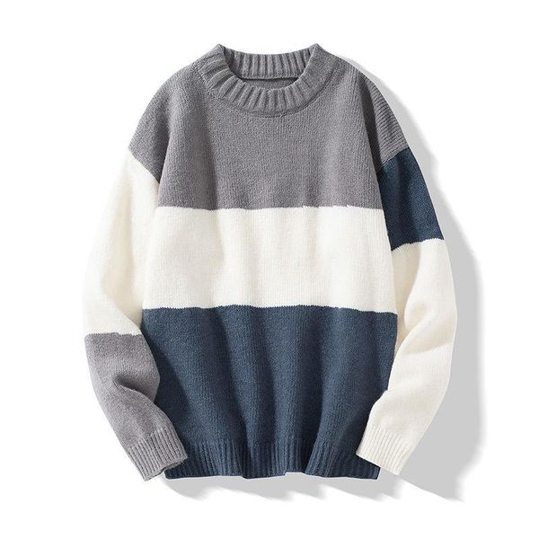 men's sweaters sweater male korean version of the trend autumn and winter thickened round collar stripe knit loose base, White;black
men's sweaters sweater male korean version of the trend autumn and winter thickened round collar stripe knit loose base, White;black