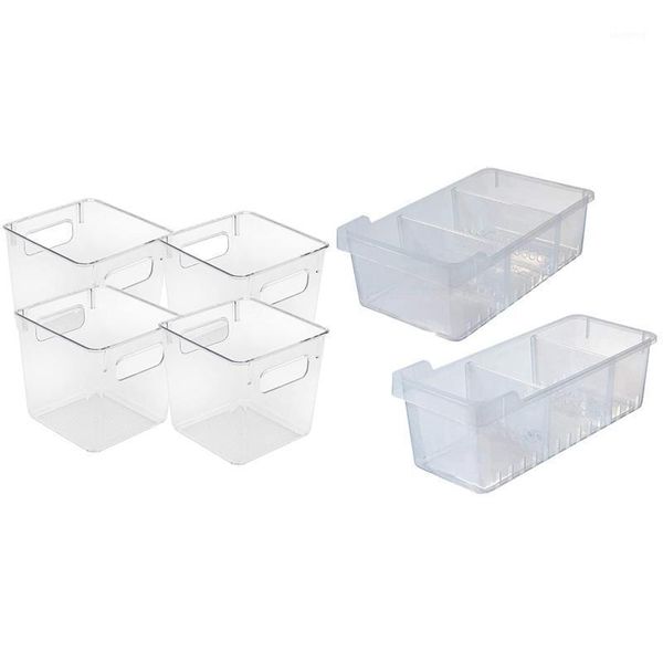 storage bottles & jars 2 pcs kitchen organizer 4 adjustable dividers deep bin with bins clear pantry box
storage bottles & jars 2 pcs kitchen organizer 4 adjustable dividers deep bin with bins clear pantry box