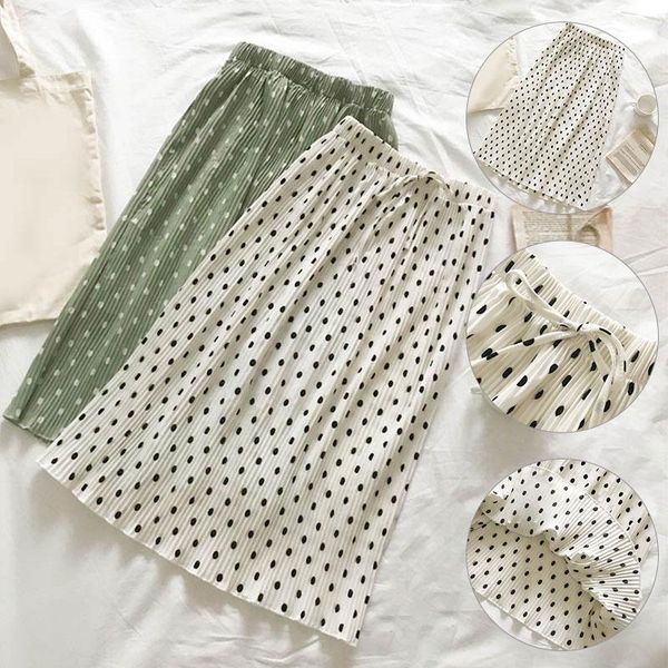 skirts women's black white pleated skirt mid-length summer polka-dot lace up elastic waist
skirts women's black white pleated skirt mid-length summer polka-dot lace up elastic waist