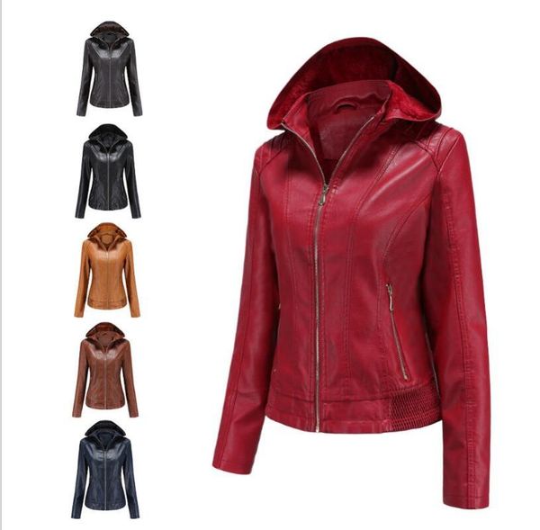 women's leather & faux 2021 autumn and winter clothing removable hooded jacket plus velvet warm female, Black
women's leather & faux 2021 autumn and winter clothing removable hooded jacket plus velvet warm female, Black