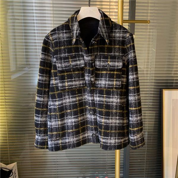 woolen plaid ladies coat long sleeve turn-down casual wild women jacket autumn winter new, Black;brown
woolen plaid ladies coat long sleeve turn-down casual wild women jacket autumn winter new, Black;brown