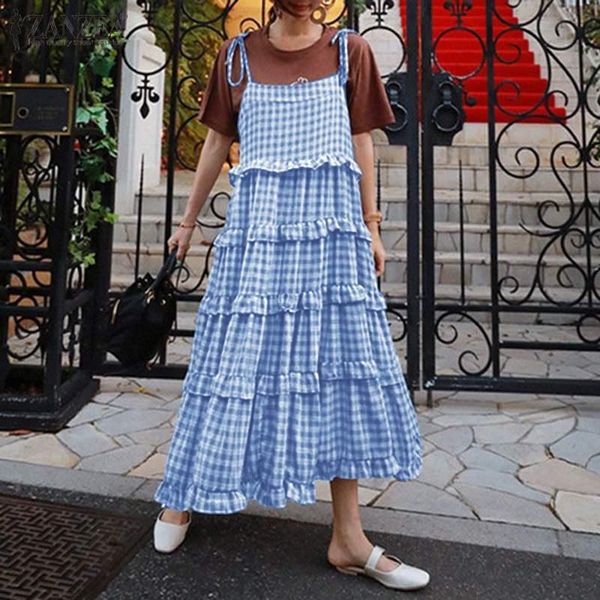 casual dresses zanzea women spaghetti strap ruffles sundress summer check printed maxi dress sleeveless lace up plaid vestidos plus size, Black;gray
casual dresses zanzea women spaghetti strap ruffles sundress summer check printed maxi dress sleeveless lace up plaid vestidos plus size, Black;gray