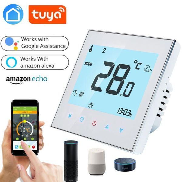 smart home control wifi thermostat temperature controller for gas boiler/water/electric floor heating water/support google alexa voice
smart home control wifi thermostat temperature controller for gas boiler/water/electric floor heating water/support google alexa voice